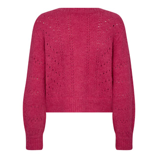 CoralieCC Pointelle Cardigan - Flash Pink
