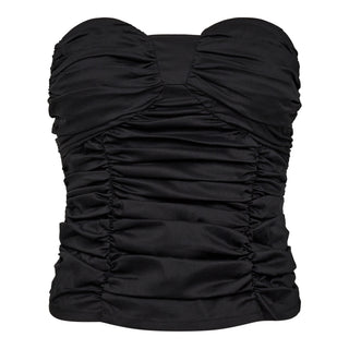 SannaCC Ruched Corsage Top - Black