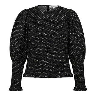 DavinaCC Dot Smock Blouse - Black