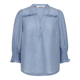 CharlieCC Frill SS Shirt - Pale Blue