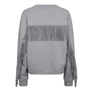 StudCC Fringe Sweat - Grey Light