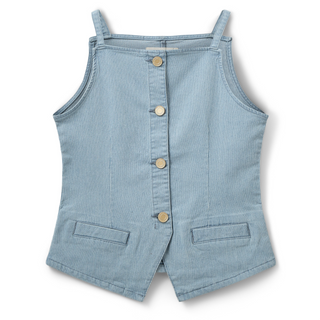 DEMISW VEST - Light Blue striped