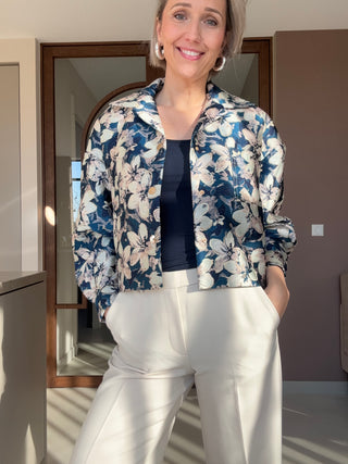 Amaya Santje Flower Jacket - Blauw