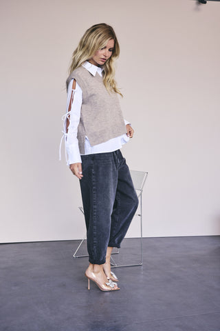 MyCC V-Knit Vest- Champagne