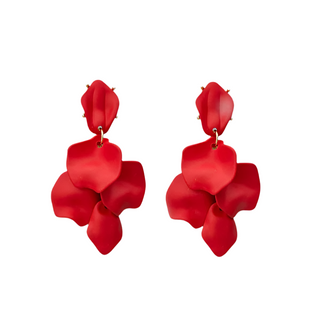 Leaf Earrings Red