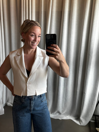 LaLa Mouwloze Gilet – Off White