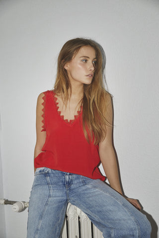 PerinCC Lace Singlet - Red