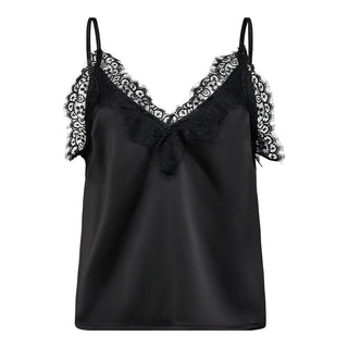 DeniseCC Lace Mix Singlet - Black