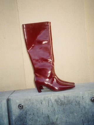 BIACLARA Knee High Boot Patent - Burgundy