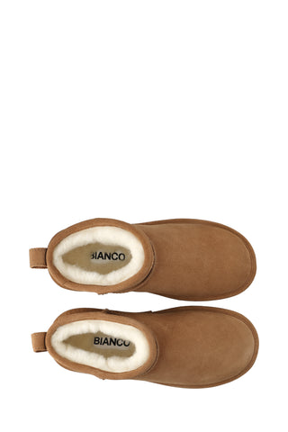 BIASNOW Short Boot Suede - Cognac