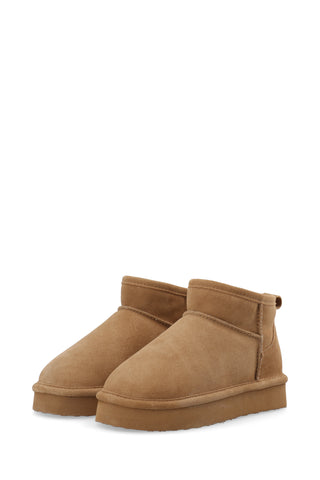 BIASNOW Short Boot Suede - Cognac