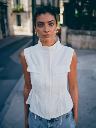 MMLelo Ramie Vest - ecru