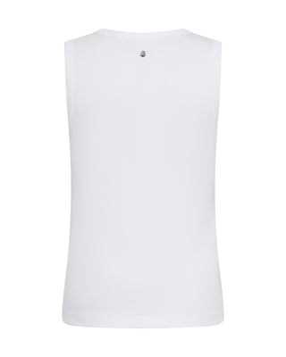 MMElle V-neck Solid Tank Top - white