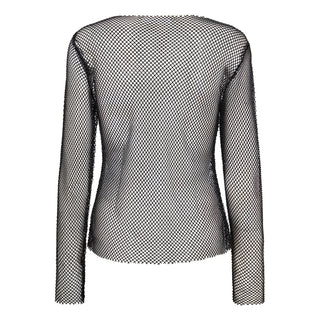 KrystalCC Net Blouse - Transparant zwart