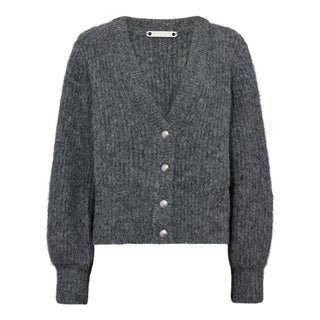 CoralieCC Button Rib Knit - Grey Melange | SALE