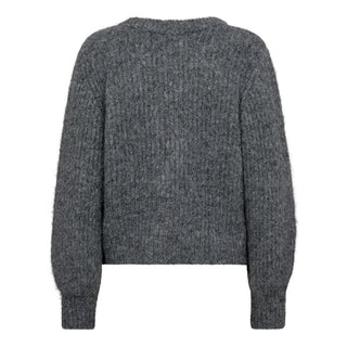 CoralieCC Button Rib Knit - Grey Melange | SALE