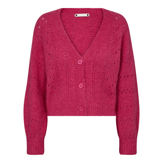 CoralieCC Pointelle Cardigan - Flash Pink