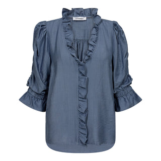HeraCC Frill SS Blouse  - Blue