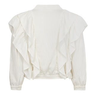 SuedaCC Frilly Blouse - White