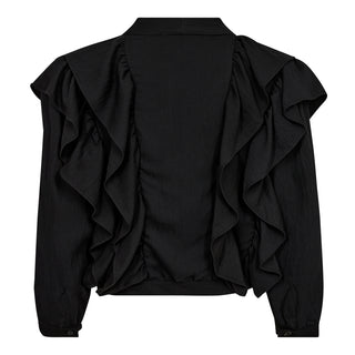SuedaCC Frilly Blouse - Black