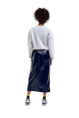 Skippy rok - Blauw lakleer