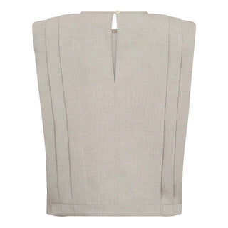 MavaCC Padded Pleat Top - bone