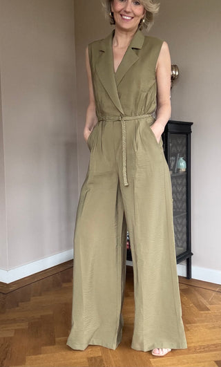Janalong jumpsuit - Olijfgroen