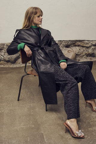 Zebracc Grey Wide Long Pant - Black