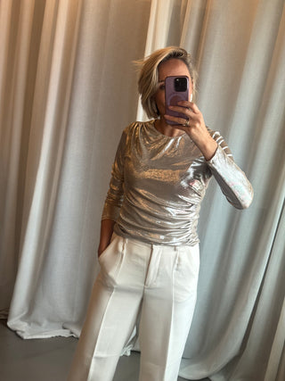 MargotCC Drape Blouse - Champagne