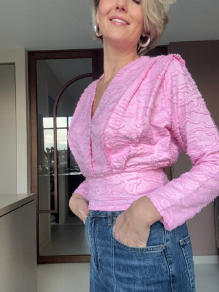 HeraCC Frill SS Blouse - Blue