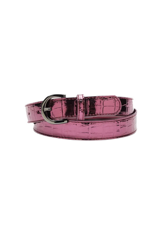 Basmall riem - metallic paarsroze