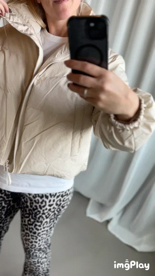 FROSTYCC CROP PUFFER JACKET - CHAMPAGNE