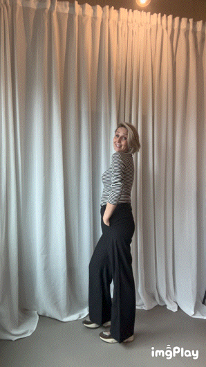 Petricia gestreepte rib longsleeve - BLACK