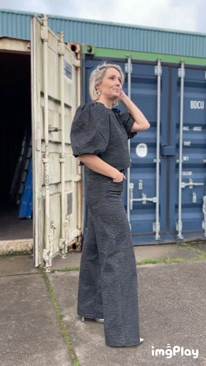 Zebracc Grey Wide Long Pant - Black