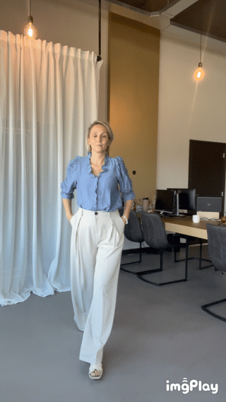 NancyCC Pleat Long Pant - Beige