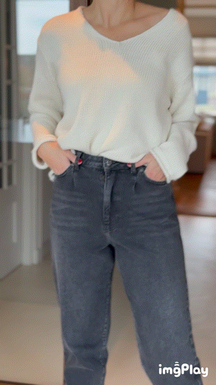 MMBine LS V-neck Knit - Ecru