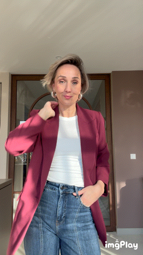 KyleCC Single Oversize Blazer - Burgundy