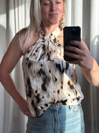 ElisaCC Halter Top - Bone