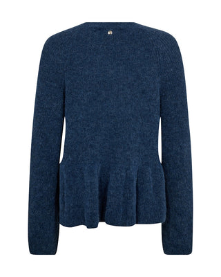 MMThora O-Neck Frill Knit - Blue