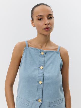 DEMISW VEST - Light Blue striped