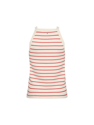 MMImanja Caliz Stripe Knit Top - Spicy Orange