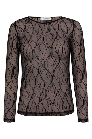 MercyCC Mesh O-Blouse - Dark Brown