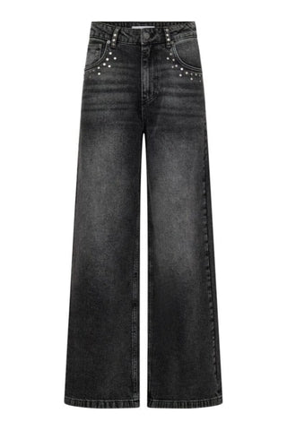 Vickycc Stud Wide Jeans - black