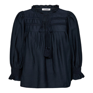 HeraCC Tie Lace SS Blouse – Ink